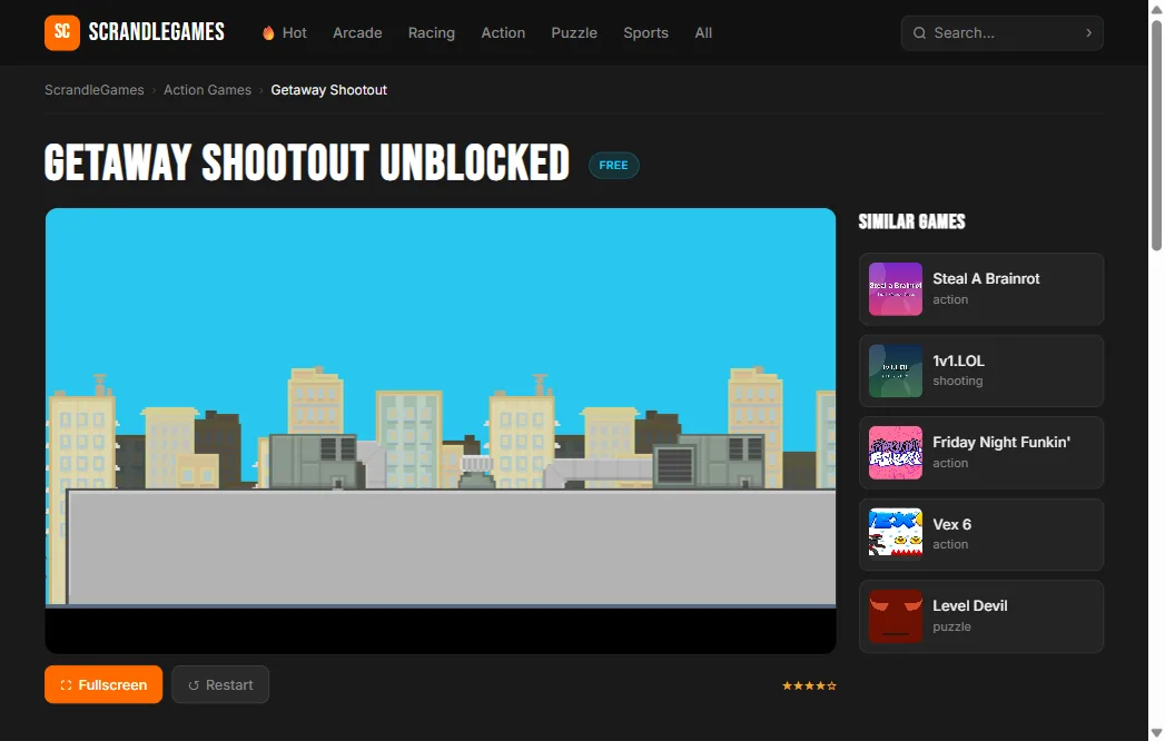 Getaway Shootout gameplay — chaotic two-player hopping race