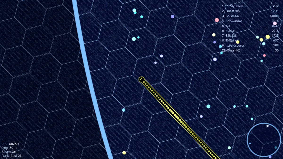 Gulper IO gameplay — snake multiplayer arena