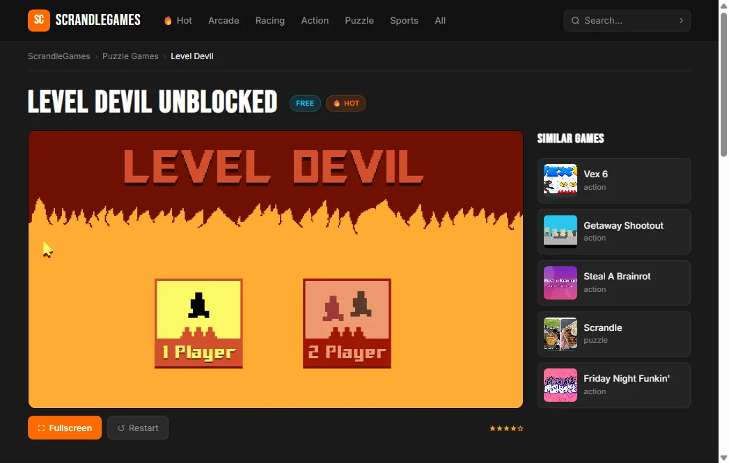 Level Devil gameplay — troll platformer with collapsing floors